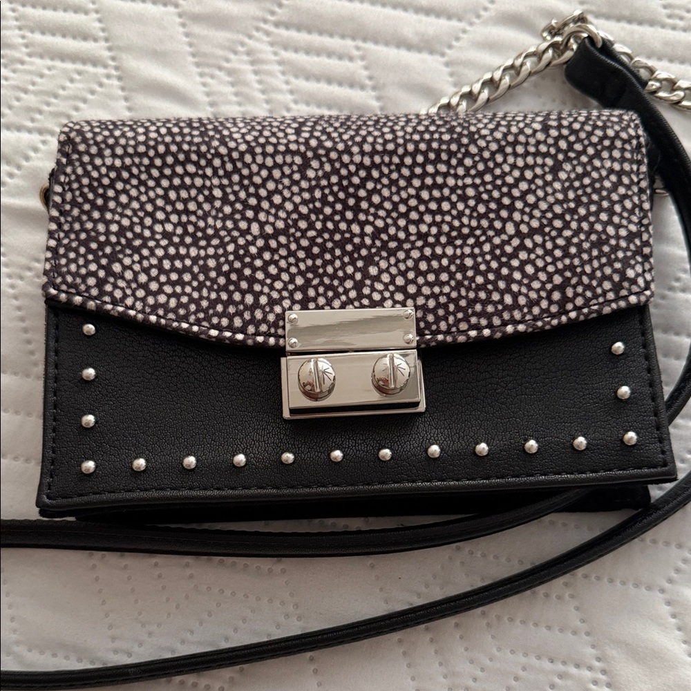 Express Black and White Crossbody Bag